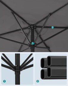 Zahradní slunečník Rocka 200x150 cm šedý