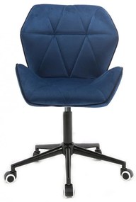 LuxuryForm DESIGN Stolička MILANO MAX VELUR na čiernej podstave s kolieskami - modrá