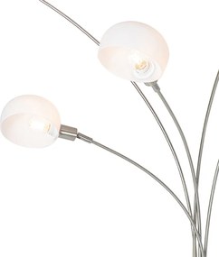 Dizajnová stojaca lampa oceľ s opálovým sklom 5-svetlo - Sixties Marmo