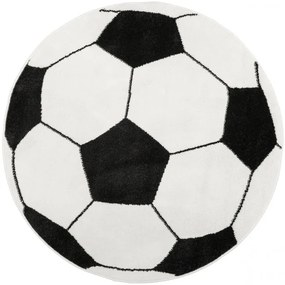 Koberec Lima futbalová lopta, čierny / biely