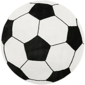 Koberec Lima futbalová lopta, čierny / biely