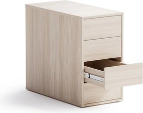 Kancelársky prístavný kontajner BLOCK, 400 x 800 x 710 mm, 4 zásuvky, dub prírodný