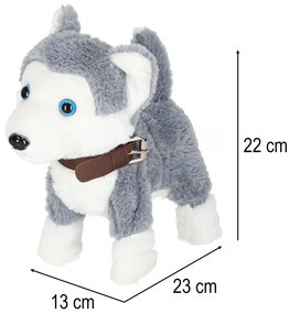 KIK Interaktívna plyšová hračka pes Husky na vodítku