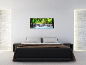 Obraz - modrý vodopád (120x50 cm)