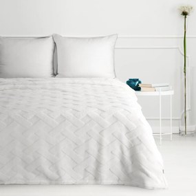 DEKA Z MIKROFLANELU CARO 170X210 CM BIELA