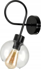 BERGE LOFT LED nástenné stropné svietidlo 1xE27 priehľadná sklenená guľa