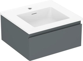Mexen Orio, kúpeľňová skrinka 50 cm s umývadlom Otis, 1 zásuvka, grafitová matná/biela matná, 91A10-05023-1-BF66-W18M01