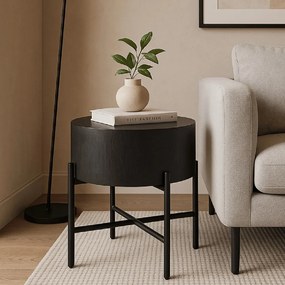 PROXIMA.store - Minimalistický okrúhly konferenčný stolík CEVES FARBA: čierna