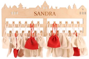 ČistéDrevo Drevený adventný kalendár pre deti s menom