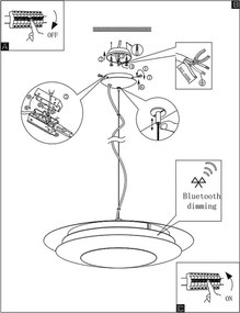 Eglo 96979 - LED RGB Závesné svietidlo MONEVA-C 1xLED/27W/230V