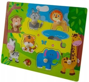 Drevené zábavné puzzle vkladacie 30x22cm - Zoo malé
