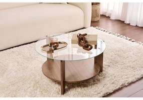 Konferenčný stôl Clara - Walnut, Transparent
