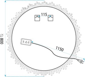 Rea Zrkadlo ⌀80 cm s vyhrievaním a regulovateľným LED osvetlením HOM-02694