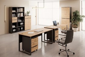 Kancelářský regál Brego 14 45 cm grafit/dub Artisan II