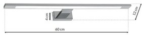 Nástenné LED svietidlo Shine, 1x LED 12w, 4000k, (60 cm), ch