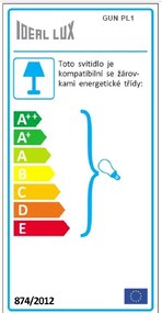 IDEAL LUX Vonkajšie stropné svietidlo GUN, strieborné