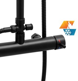 Sprchová súprava FLOW - čierna - hlavica 20x20 cm