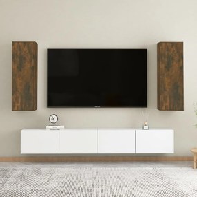 TV stolíky 2 ks dymový dub 30,5x30x90 cm spracované drevo