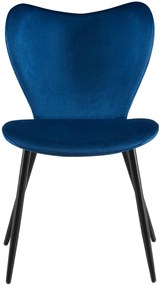 Jedálenská stolička Maika zamat - tmavomodrá