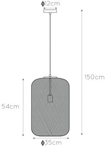 Lucide 45385/35/02 - Luster na lanku MESH 1xE27/40W/230V mosadz