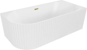 Mexen Gia voľne stojaca vaňa 170x80 cm biela matná/zlatý dizajn