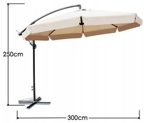 TRENDIE Záhradný slnečník Summer - tmavo béžový 300cm