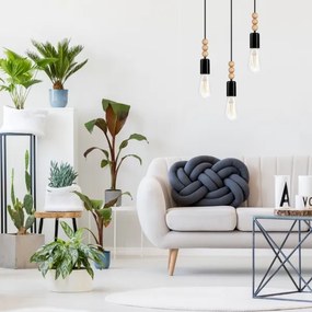 Luster na lanku SIMON 3xE27/60W/230V čierna