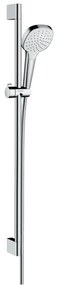 Hansgrohe Croma Select E, sprchová sada 1 jet EcoSmart 9 l/min so sprchovou tyčou 90 cm, biela/chrómová, HAN-26595400