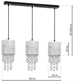 Luster na lanku ALMERIA 3xE27/60W/230V