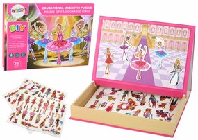 Lean Toys Sada edukačných magnetických puzzle - bábiky