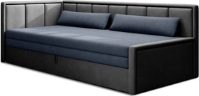 Modrá/sivá ženilková rozkladacia/s úložným priestorom pohovka 214 cm Fulgeo – ELTAP