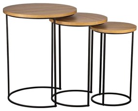 Eglo 424053 - SADA 3x Odkladací stolík TOWADA hnedá/čierna