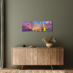 Obraz - Západ slnka (s hodinami) (90x30 cm)