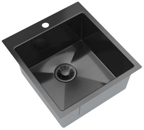 Gamma Gamma, 1-komorový nerezový drez 450x500x210 mm, grafitová, GMA-S4550-BK