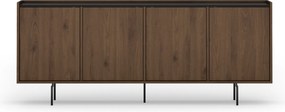 Elegantná komoda Zenar 200 cm so štyrmi dverami - orech / čierna