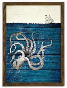 Nástenný obraz Octopus 50x70 cm modrý