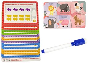 LEAN TOYS Vzdelávacia hračka triedenie a počítanie – zvieratká 60 prvkov