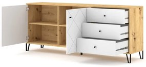 Komoda SULA dub artisan/biela