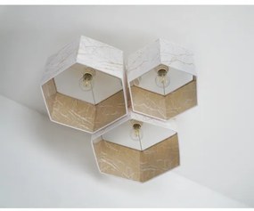 Duolla - Prisadený luster ROLLER TRIO HEX 3xE27/15W/230V biela/zlatá