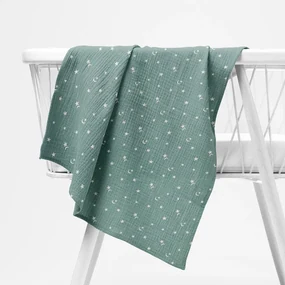 Biante Mušelínová plienka/dečka Nature MSN-053 Nočná obloha na pastelovo modrozelenom 100x100 cm