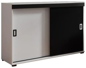 Komoda Retro 140 Biely/Čierna + Rukoväte Biely I Čierna