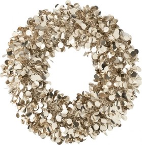 Champagne veľký lesklý vianočný veniec Sparkling L – 60*60*6 cm