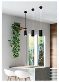 Čierne závesné svietidlo s kovovým tienidlom ø 7 cm Tubo - Candellux Lighting