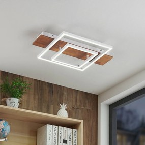 Lucande Chariska stropné LED drevo biela 60 cm