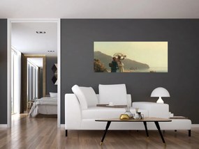 Obraz - Camille Pissarro, Two Women Chatting by the Sea, St. Thomas, reprodukcia (120x50 cm)
