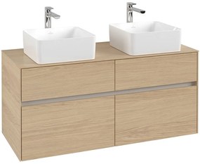 VILLEROY &amp; BOCH Collaro závesná skrinka pod dve umývadlá na dosku, 4 zásuvky, 1200 x 500 x 548 mm, Nordic Oak, C04400VJ