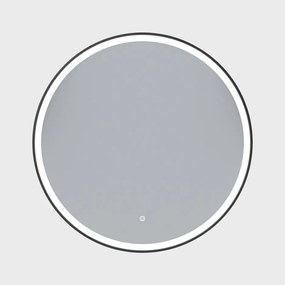 Erga Olivia, okrúhle LED zrkadlo 80cm, čierny kovový rám, 1840 lm, 6500K, predné osvetlenie, ERG-V01-202-8080-BK