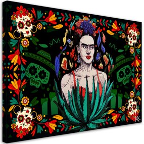Gario Obraz na plátne Frida Kahlo v mexickom reliéfe Rozmery: 60 x 40 cm