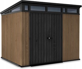 Záhradný domček na náradie Keter 9x7 na náradie Prístrešok Úložný priestor XL bronz