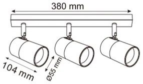 Zuma Line 2204BD-3-BK - Bodové svietidlo FORI 3xGU10/50W/230V čierna/zlatá